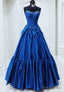 Strapless Ball Gowns Long Prom Dresses with Beading and Bow