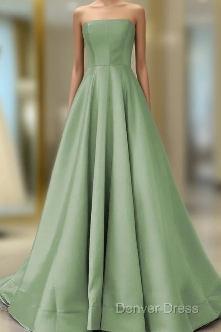 Strapless Corset Floor Length Satin Dresses – Denver Dress