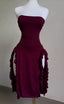 Strapless Midi Length Ruffle Prom Dress Sexy Prom Dresses