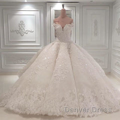 Strapless Sparkle Luxurious Train See through Ball Gown Wedding Dresses