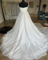 Strapless Sweetheart A-Line Tulle Wedding Dresses