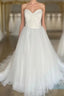 Strapless Sweetheart A Line Tulle Wedding Dresses