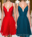Straps A Line Chiffon Red Pretty Homecoming Dresses