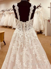 Straps A-Line Lace Wedding Dresses