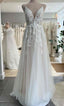 Straps A Line Tulle Lace Beach Wedding Dresses