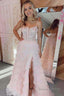 Straps Black Mesh Cutout Sequined Layered Long Prom Dresses