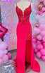 Straps Mermaid Long Prom Dresses with Lace and Beading