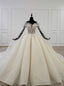 Stunning Champagne Ball Gowns Tulle Sequins Off the Shoulder Appliques Wedding Dresses