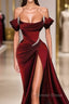Stunning Off The Shoulder Mermaid Prom Dresses Ruffles With High Split