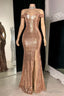 Stunning Off The Shoulder Mermaid Prom Dresses Sequins Long Slit Online