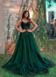 Stylish Green Tulle Long Prom Dress, Green Prom Dresses