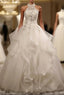 Stylish Halter Floor-Length Organza Wedding Dresses With Appliques Beading