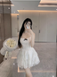 Sweet White Lace Strapless A-Line 17Th Birthday Homecoming Dresses