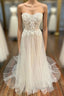 Sweetheart Appliques A-Line Long Wedding Dresses