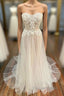 Sweetheart Appliques A Line Long Wedding Dresses