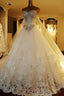 Sweetheart Ball Gowns Watteau Train Wedding Dresses With Appliques Beading