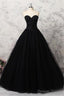 Sweetheart Black Crystals Prom Dress Strapless Ball Gowns Wedding Dresses
