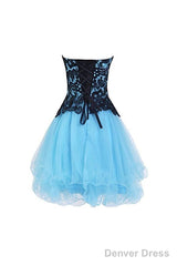 Sweetheart Bridesmaid Short Prom Dress Blue Homecoming Dress