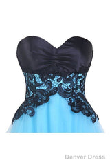Sweetheart Bridesmaid Short Prom Dress Blue Homecoming Dress