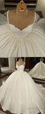 Sweetheart Corset Wedding Dress Satin Ball Gowns Spaghetti Straps Prom Dresses