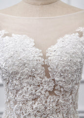 Sweetheart Lace Short Long Sleeves Wedding Dresses
