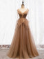 Sweetheart Neck Floor Length Champagne Lace Prom Dress, Champagne Lace Prom Dresses