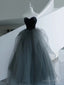 Sweetheart Neck Gray Tulle Long Prom Dress Gray Tulle Long Prom Graduation Dresses