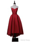 Sweetheart Neck High Low Satin Lace Up Back Prom Dresses
