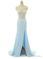 Sweetheart Neck Long Chiffon Prom Dress Lace Women Dresses