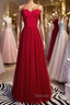 Sweetheart Neck Red Long Prom Dress, Red Long Prom Dresses