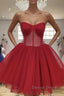 Sweetheart Neck Short Red Prom Dress, Short Red Prom Graduation Prom Dresses