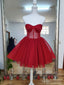 Sweetheart Neck Short Red Prom Dress, Short Red Prom Graduation Homecoming Dresses