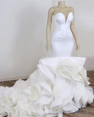 Sweetheart Ruffles Mermaid Wedding Dress