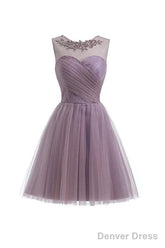 Sweetheart Tulle Light Gray Homecoming Dress Short Prom Dress