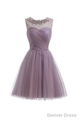 Sweetheart Tulle Light Gray Homecoming Dress Short Prom Dress