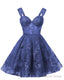 Teens Sparkly Tulle Navy Blue Homecoming Dress Spaghetti Straps Short Cocktail Prom Dresses