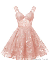 Teens Sparkly Tulle Peach Pink Homecoming Dresses Spaghetti Straps Short Cocktail Party Prom Dress