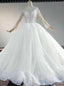 The Largest Variety Of Styles Ivory White Tulle Sequins Long SLeeve Open Back Beading Sequins Wedding Dresses