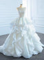 The Largest Variety Of Styles White Ball Gowns Organza Bateau Bakless Wedding Dresses With Beading