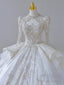 Timeless Ball Gowns Scoop Long Sleeves Lace White Wedding Dress Brides Dresses
