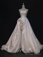 Timeless High Low Strapless Satin Ivory Wedding Dresses Brides Dress