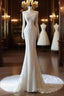 Timeless Mermaid V Neckline White Lace Wedding Dress Bridal Dresses