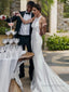 Trumpet Mermaid Halter Sweep Train Taffeta Wedding Dresses