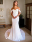 Trumpet Mermaid Off The Shoulder Chapel Train Charmeuse Wedding Dresses