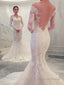 Trumpet Mermaid Off The Shoulder Chapel Train Lace Wedding Dresses With Appliques Lace
