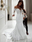 Trumpet Mermaid Off The Shoulder Court Train Chiffon Wedding Dresses