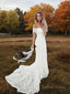Trumpet Mermaid Off The Shoulder Court Train Lace Wedding Dresses