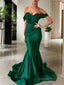 Trumpet Mermaid Off The Shoulder Sweep Train Jersey Prom Dresses With Ruffles