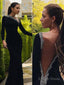 Trumpet Mermaid One Shoulder Floor Length Spandex Prom Dresses With Beading
