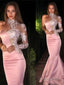 Trumpet Mermaid One Shoulder Sweep Train Elastic Woven Satin Prom Dresses With Appliques Lace